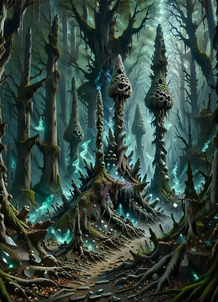 DonM50u13ff1g13XL crystal canyon, cypress knees,dark magic,a-frame roof <lora:DonM50u13ff1g13XL:1>
