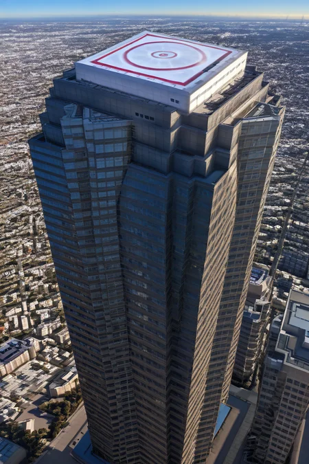 masterpiece, best quality, realistic,   zzNakatomi, no humans, window, from above, city, road, cityscape, top, from above, helicopter pad    ,<lora:NakatomiIXL:1.0>,