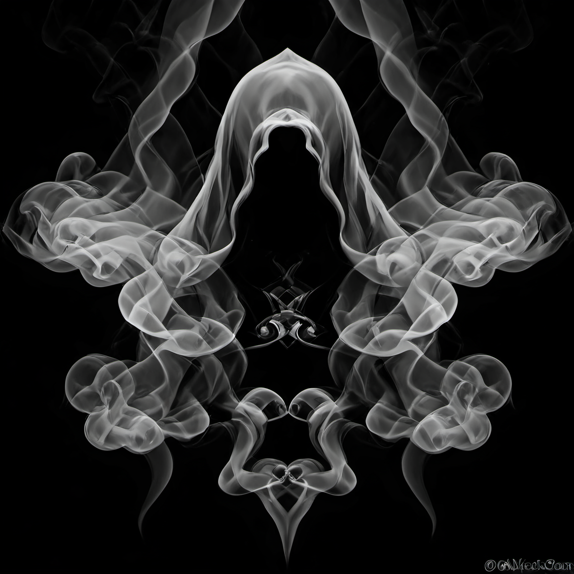 smokeart, assassin, black background, smoke, simple background <lora:Smoke_Art:1>