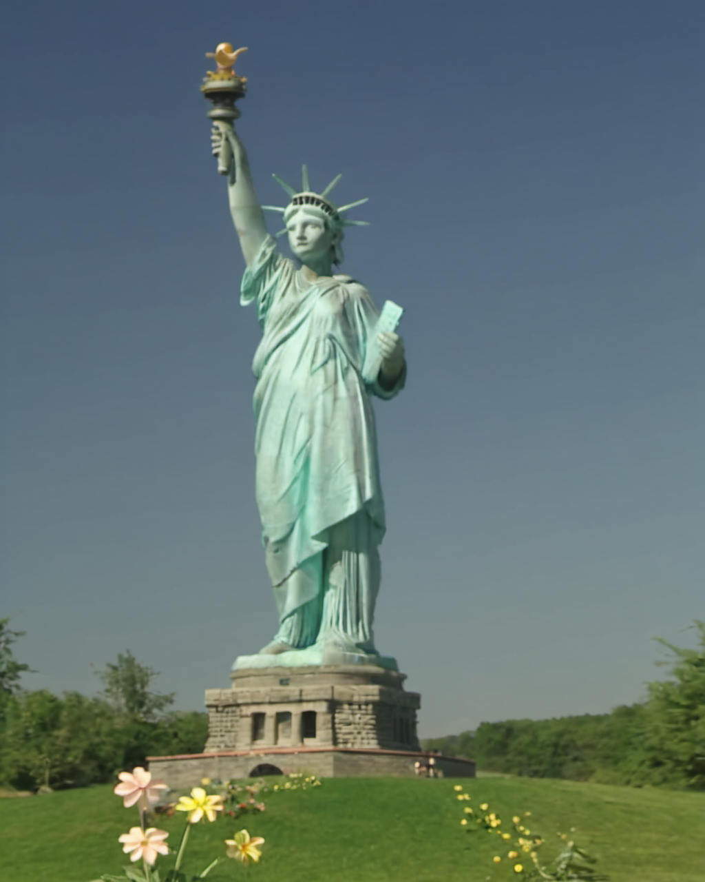 statue of liberty,epic,masterpiece,best quality <lora:teletubbiesxl:0.9>,teletubbiesxl