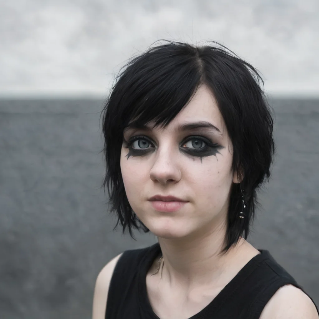 portrait photo of a young emo female