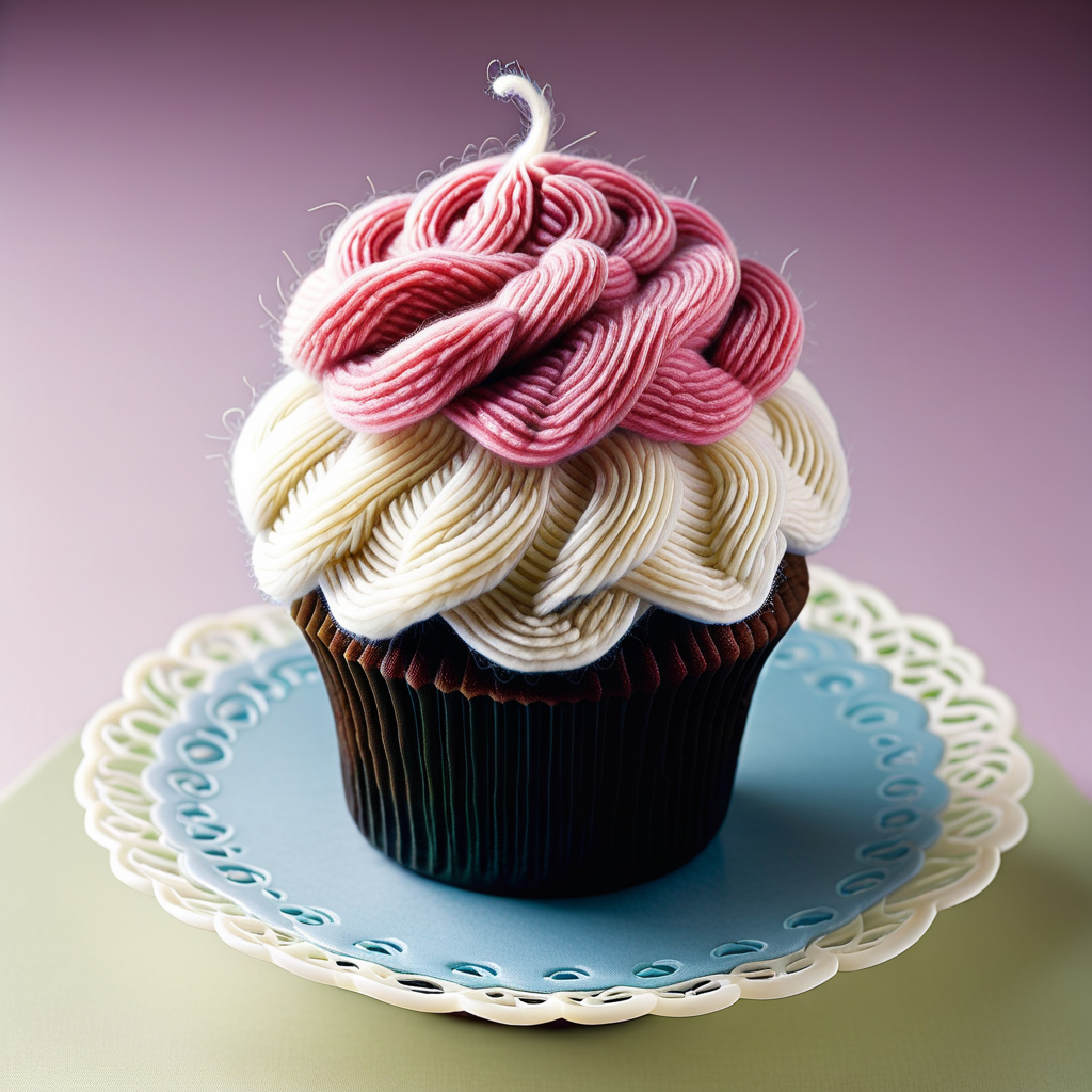 a cupcake made out of Jed-Wool   <lora:WoolStyle:0.7>