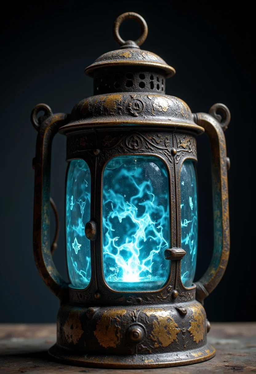 A lantern of tarnished brass, its glass panels etched with arcane sigils that flicker with faint blue light. The handle is wrapped in leather, worn smooth from centuries of gripping hands. Inside, instead of a flame, a swirling mist churns, shifting between shapes—sometimes faces, sometimes landscapes, sometimes unrecognizable figures. The mist never dissipates, and when the lantern is shaken, it seems to momentarily reveal glimpses of forgotten places.
, aidmamjv7, aidmaHyperrealism, aidmaimageupgrader