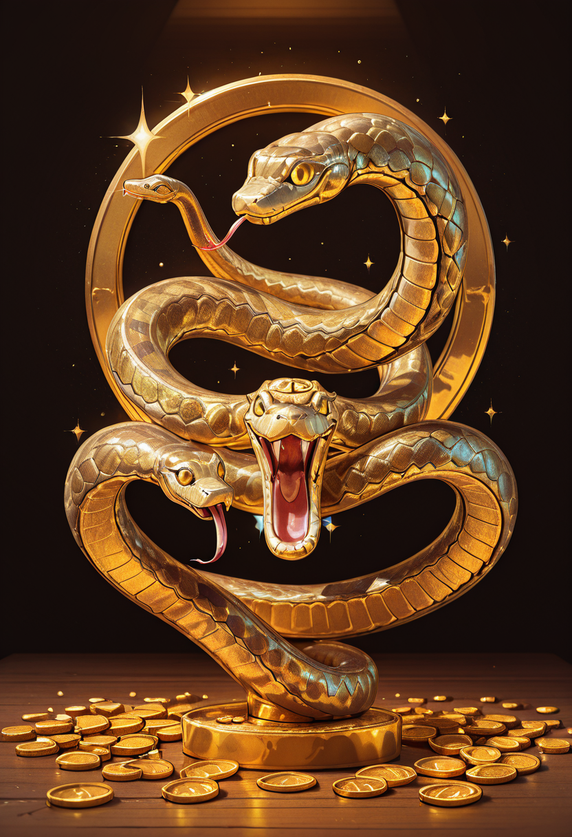 masterpiece, best quality,   zz3gypt, coin, snake,   ,<lora:EgyptianIconsIXL_v1:1.0>,