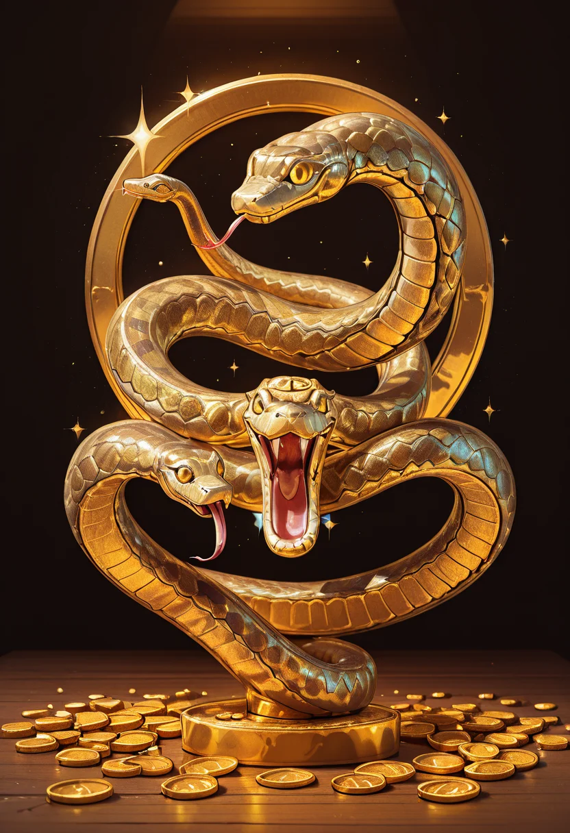masterpiece, best quality, zz3gypt, coin, snake, ,<lora:EgyptianIconsIXL_v1:1.0>,