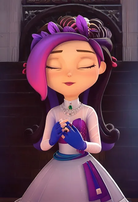 Lovely. Wedding dress. Closed eyes.