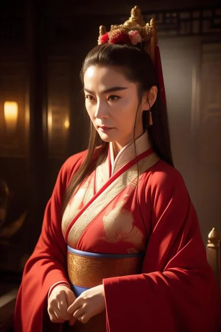 Brigitte Lin,<lora:Dongfang_Pubai:0.7>, OverallDetail,<lora:Chinese_Classical:1>,red Hanfu,
long straight hair,detailed background, Depth of Field, volumetric light, crisp focus, Absurd, realistic proportions, good anatomy, (Realistic, hyperrealistic:1.4), HDR 16K,