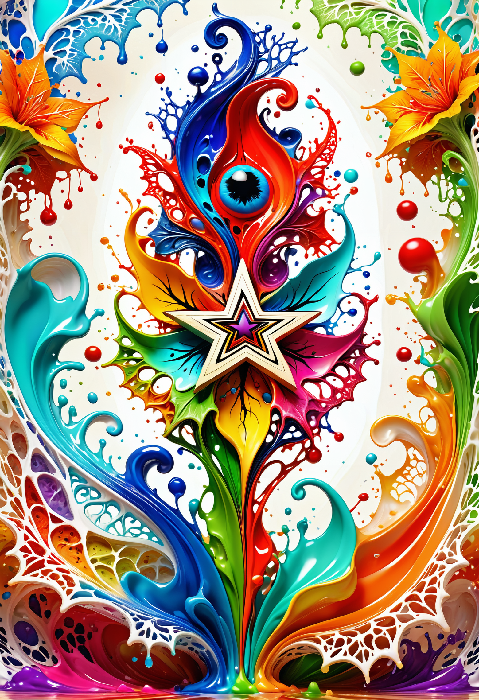 still life art , Organic architecture, star, flowing forms, earthy materials, flora, grace, epic, dynamic, holy, very inspirational, modified, radiant, complimentary colors, Jed-Splash, colourful, <lora:ColourfulStyle:0.7>