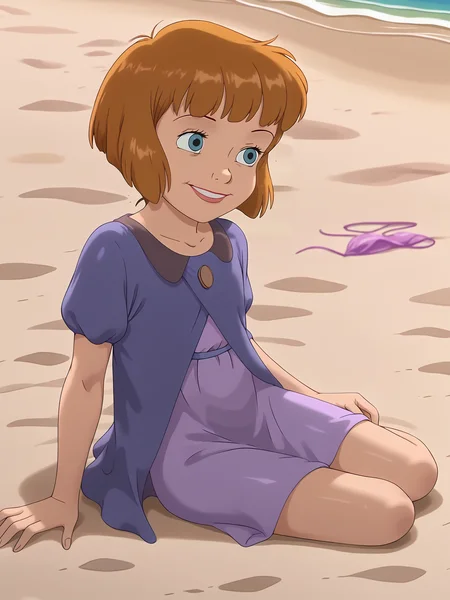 <lora:Jane Darling (Peter Pan):1> janedarling, smile
beach