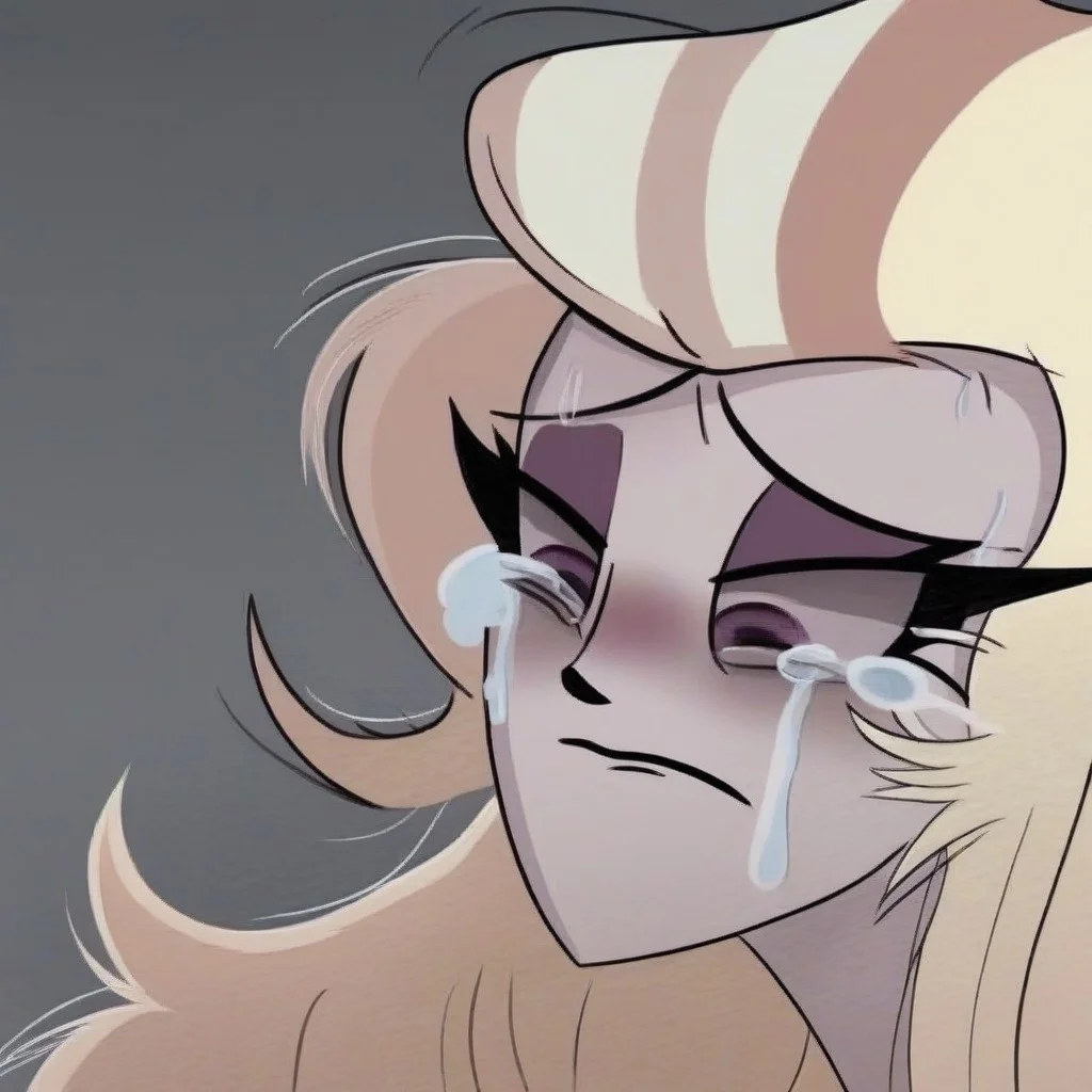 lilith, purple eyes, half-closed eyes, crying
