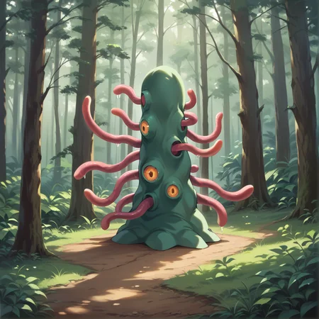 score_9, score_8_up, score_7_up, masterpiece, high quality, , ultra detail, ultra quality, 8k,, motion line , motion blur
in forest, no human, roper, roper with one eye, tentacles <lora:bnroper:1>