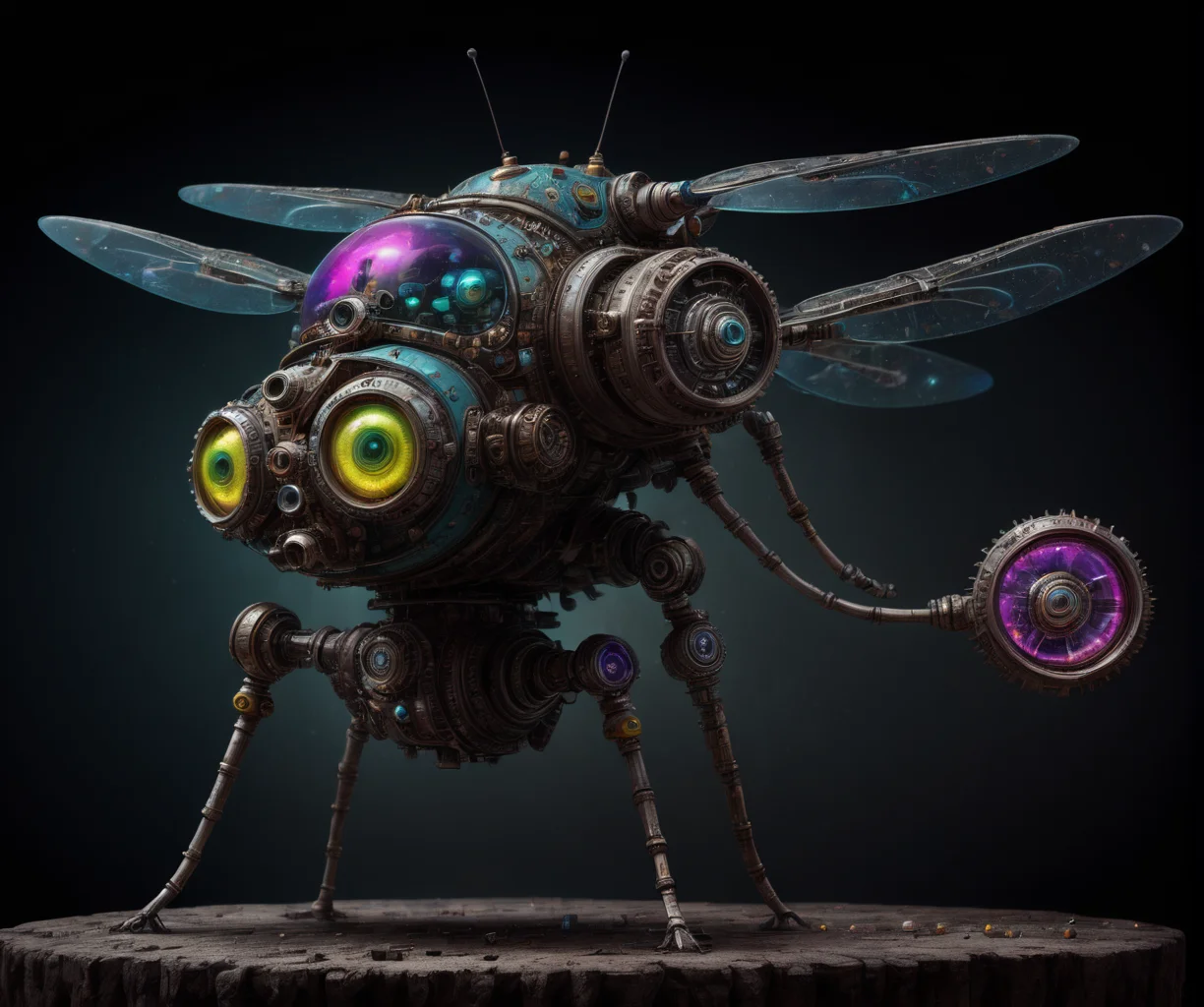 Award winning photograph of a futuristic [dragonfly:spaceship:20] ((hybrid)), Ultra-HD, Perfectionism, OLED, insanely detailed and intricate, hyper maximalist, elegant, ornate, hyper realistic, super detailed, Science Fiction, <lora:drkkaw_epoch_10:0.7>