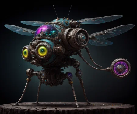 Award winning photograph of a futuristic [dragonfly:spaceship:20] ((hybrid)), Ultra-HD, Perfectionism, OLED, insanely detailed and intricate, hyper maximalist, elegant, ornate, hyper realistic, super detailed, Science Fiction, <lora:drkkaw_epoch_10:0.7>