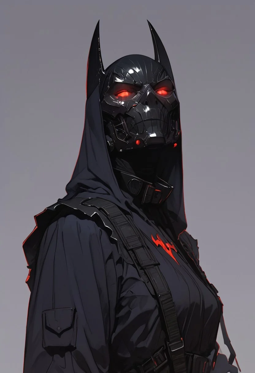 in the style of Yoann Lossel, Marc Simonetti, illustration, zPDXL3 , score_9 , score_8 , score_7 Batman Beyond is a futuristic version of the classic Batman character. His suit is sleek, form-fitting, and designed for advanced combat, with a primarily black color scheme and a striking red bat symbol emblazoned across the chest. The suit’s material is made of flexible, durable nanotech, providing enhanced mobility and protection. The cowl features sharp, angular lines, and the eyes are glowing white, giving a menacing appearance. Terry wears a full-face mask that covers his entire face, adding to the mysterious and intimidating look. The suit also incorporates advanced tech, including a built-in computer system, wings for gliding, and a variety of gadgets hidden in the suit. His gauntlets have retractable blades, and the boots allow for enhanced agility. Unlike Bruce Wayne's traditional Batman, Terry’s suit is far more streamlined and modern, representing a high-tech evolution of the Dark Knight's legacy in a dystopian future. The overall look is sleek, sharp, and imposing, fitting for a new era of crime fighting.