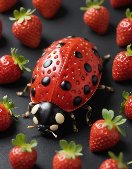 A Ladybug made of Strawberry