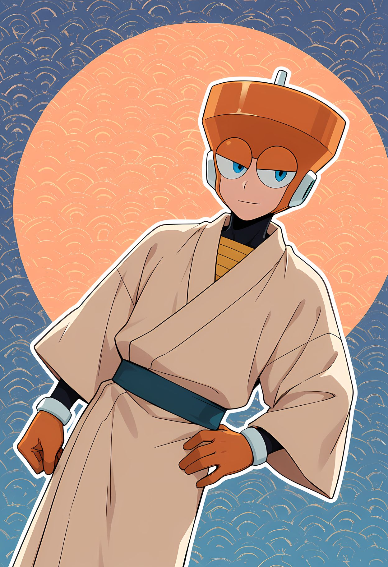 masterpiece, best quality, amazing quality, dutch angle, abstract background, BREAK
1boy, solo, male focus, mm3_top, helmet, blue eyes, android, yukata, japanese clothing, BREAK
<lora:cfg_scale_boost:.6> <lora:Top_Man_-_Mega_Man_3_-_ILXL:1>