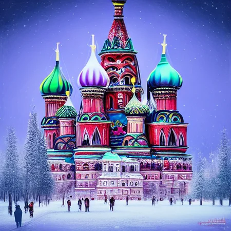 (gigafractal artstyle:1.0), winter in moscow
