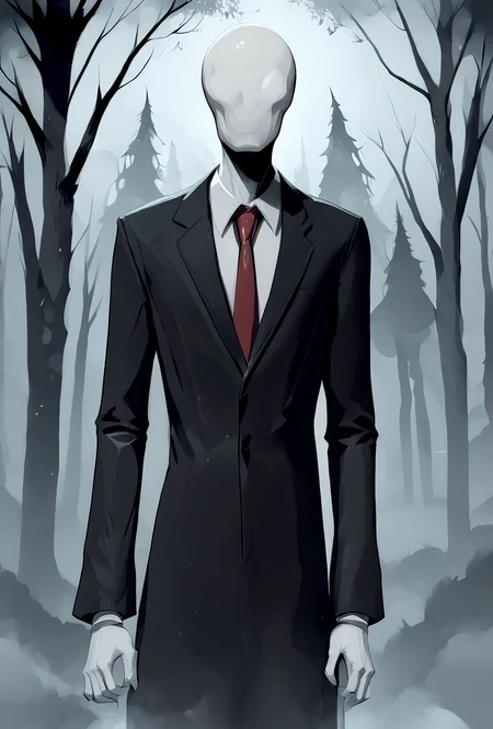 score_9, score_8_up, score_7_up <lora:slenderman-10:1> slenderman, necktie, black coat, formal, 1boy, solo, faceless, , white hands, white gloves,behind trees, dark forest, black trees, fog, horror scene, close up shot, cowboy shot, hiding <lora:darkcore_pny style:1> s_darkcore style