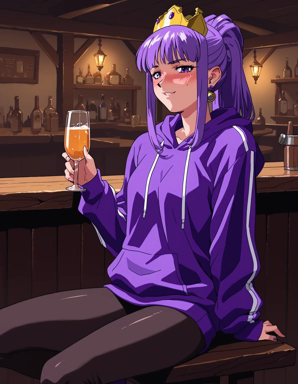 score_9, score_8_up, score_7_up 1girl, solo, julietta, purple eyes, crown, hoodie, leggings,
drunk, drinking glass, tavern,
<lora:julietta-ponyxl-000053:1> <lora:v1per_risen_v15 - Kopie:0.6> v1p3r1seV6