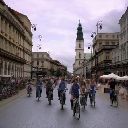 street, road sign, road, outdoors, oldtown, cloud, ground vehicle, Crowded, bicycle, sign