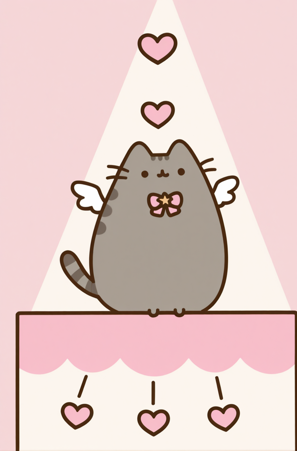 masterpiece, best quality,very aesthetic, Cupid outfit, tiny wings, bow and arrow, floating hearts, magical atmosphere, soft lighting, Pusheen <lora:PusheenIXL:1>