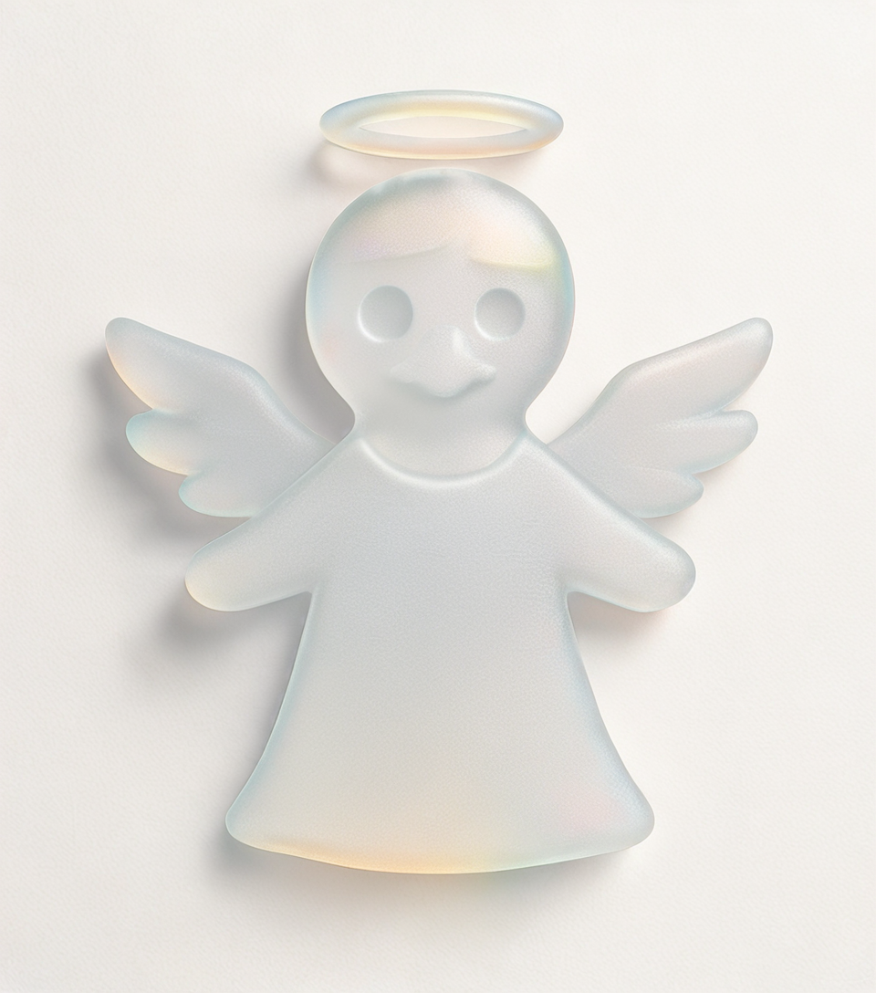 masterpiece, best quality, amazing quality, <lora:Frosted_glass_Buns:1> fr0st, simple background, no humans,  angel, masterpiece, best quality, amazing quality