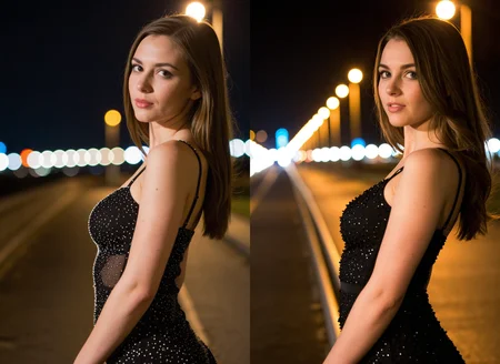 Beautiful woman portrait, night, bokeh, dress
{|<lora:cuteness-xl1:0.5>}, <lora:dmd2_sdxl_4step_lora_fp16:1.0>