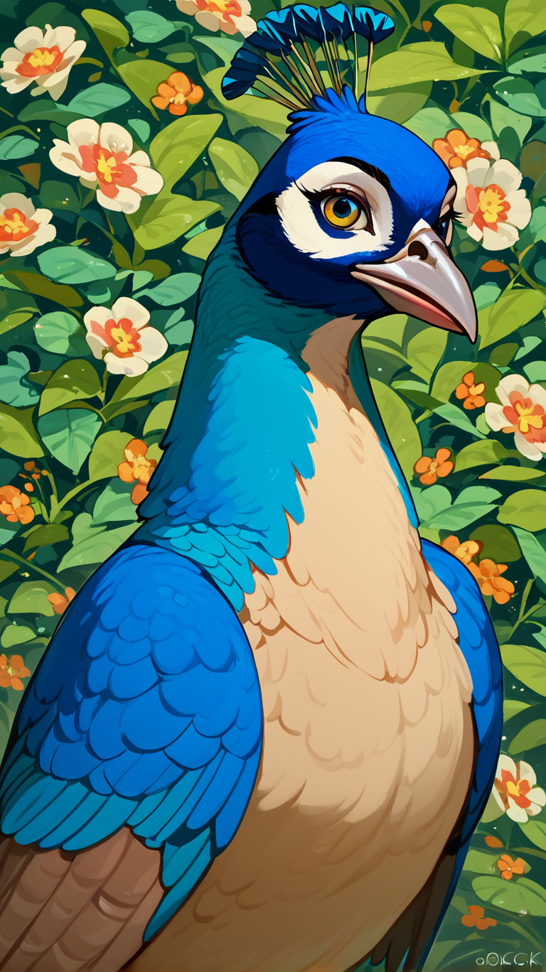 score_9, score_8_up, score_7_up, zPDXL2, <lora:PeacockV2:0.8>, peacock, beak, 
bird, animal, spread feathers, realistic