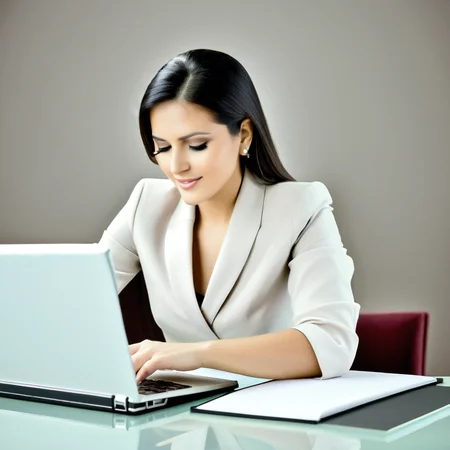 professional photography of bussines woman work on a notebook<lora:Professional_Photography:1>
