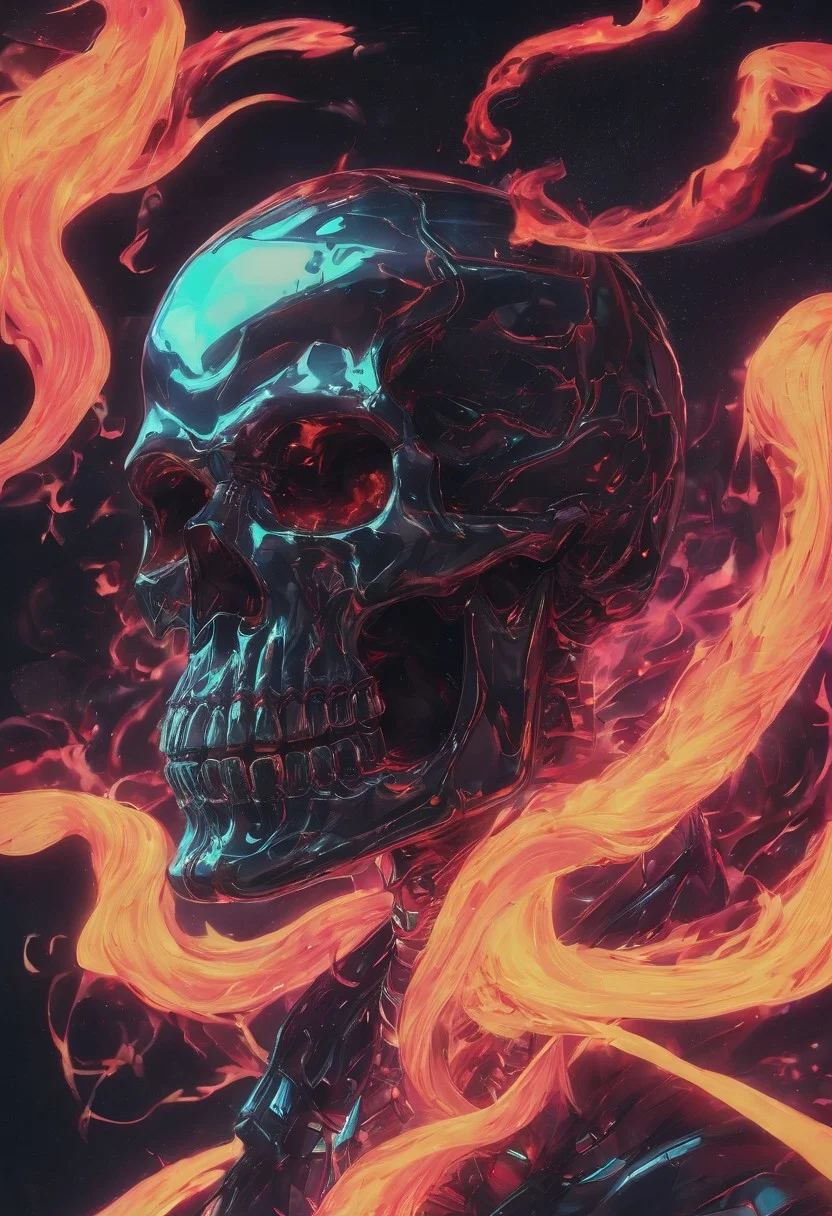 mad-nbla skull shooting flames out of the mouth <lora:Space_Nebula_FLUX:0.8>glow stick neon , shifting, dynamic flow, overlay <lora:- Flux1 - vanta_black_V2.0:1>