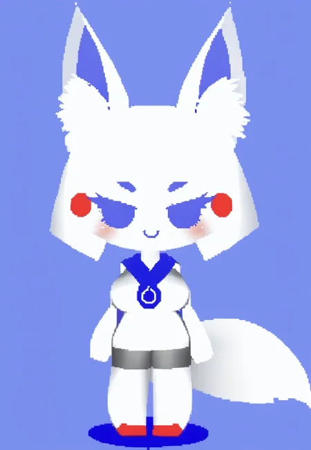 safe_pos, clyde_discord, 4RCH0N,
1girl, solo, ffviichibis, chibi, standing, full body, blue background, simple background,
looking at viewer, blush, smile, animal ears, tail, monochrome, fox ears, kitsune, :3, fox tail, lidded eyes, thick eyelashes, big breasts, large breasts