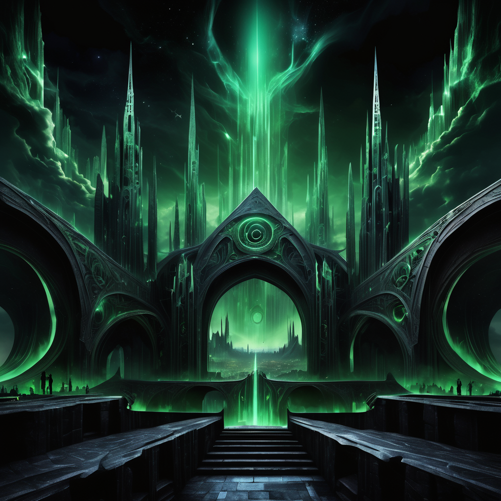 ((best quality)), ((masterpiece)), ((realistic,digital art)), (hyper detailed),DonMD34thM4g1cXL, magical,eerie,  Utopian City Celestial Event, <lora:DonMD34thM4g1cXL_v3.0-000015:0.85>