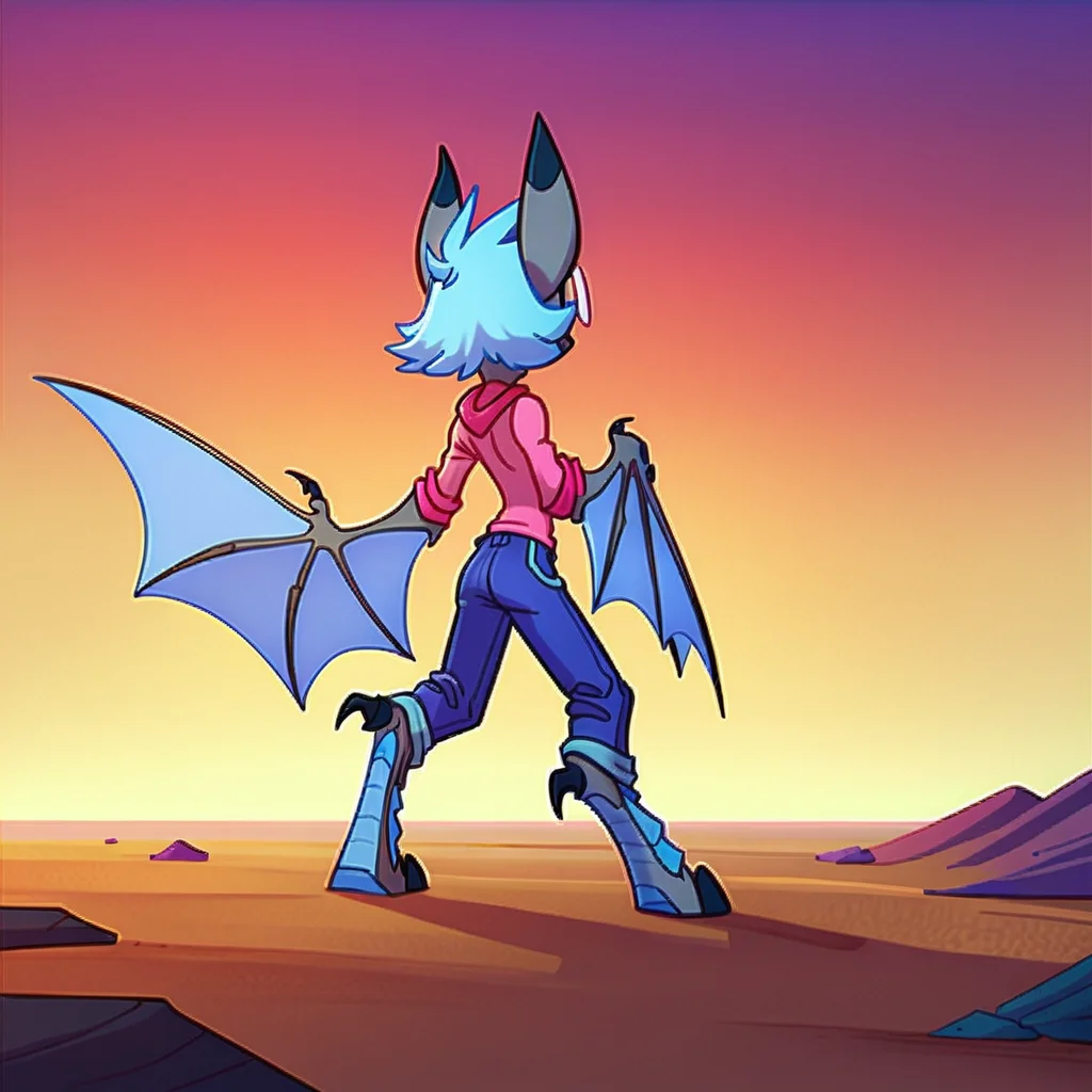 score_9, score_8_up, score_7_up,
, Dreamkeepers,vanth, solo,1girl,blue hair,standing,full body,female focus,wings,horns,glasses,no humans,bat wings,
,<lora:dreamkeepers_multiple_Characters:0.8>,