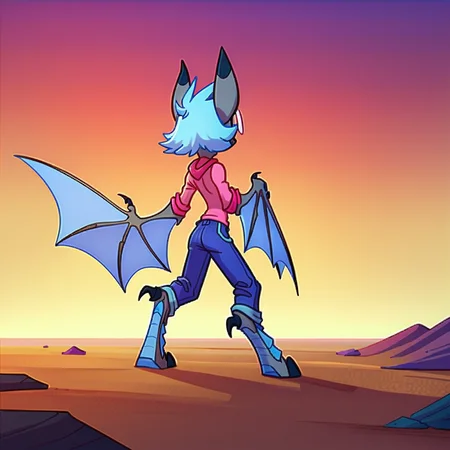 score_9, score_8_up, score_7_up,
, Dreamkeepers,vanth, solo,1girl,blue hair,standing,full body,female focus,wings,horns,glasses,no humans,bat wings,
,<lora:dreamkeepers_multiple_Characters:0.8>,