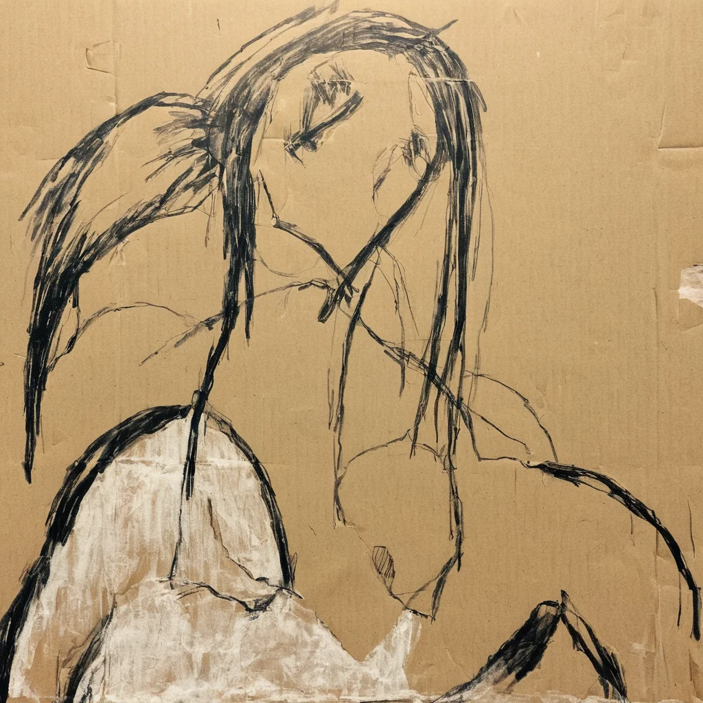 <lora:SDXL_Cardboard_drawings_Sa_May_V4:1> Cardboard drawings a woman 