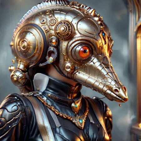 (upper body shot), (kangaroo|giraffe in an intricate black spacesuit with a ((semi-transparent helmet)) that covers her face completely, blue cat eyes,
((shooting a RaygunGothicStyleAI that shoots rays in an O shape)), perfect, intricate, :1.1), wearing a super sexy leather ranger outfit, by ZdzisBaw BeksiDski's and H.R. Giger and Stefan Martiniere and Tomer Hanuka, (A giant snail|octopus attacking),  hyper detailed, award winning on artstation.com,(intricate details, masterpiece, best quality:1.4), looking at viewer, dynamic pose, wide angle view, dense fog, Different shades of oxblood red and deep orange and lemon yellow, embellished with gold decoration, fractal art, in the style of nicola samori, Intense gaze, Bright... ,Model, expression