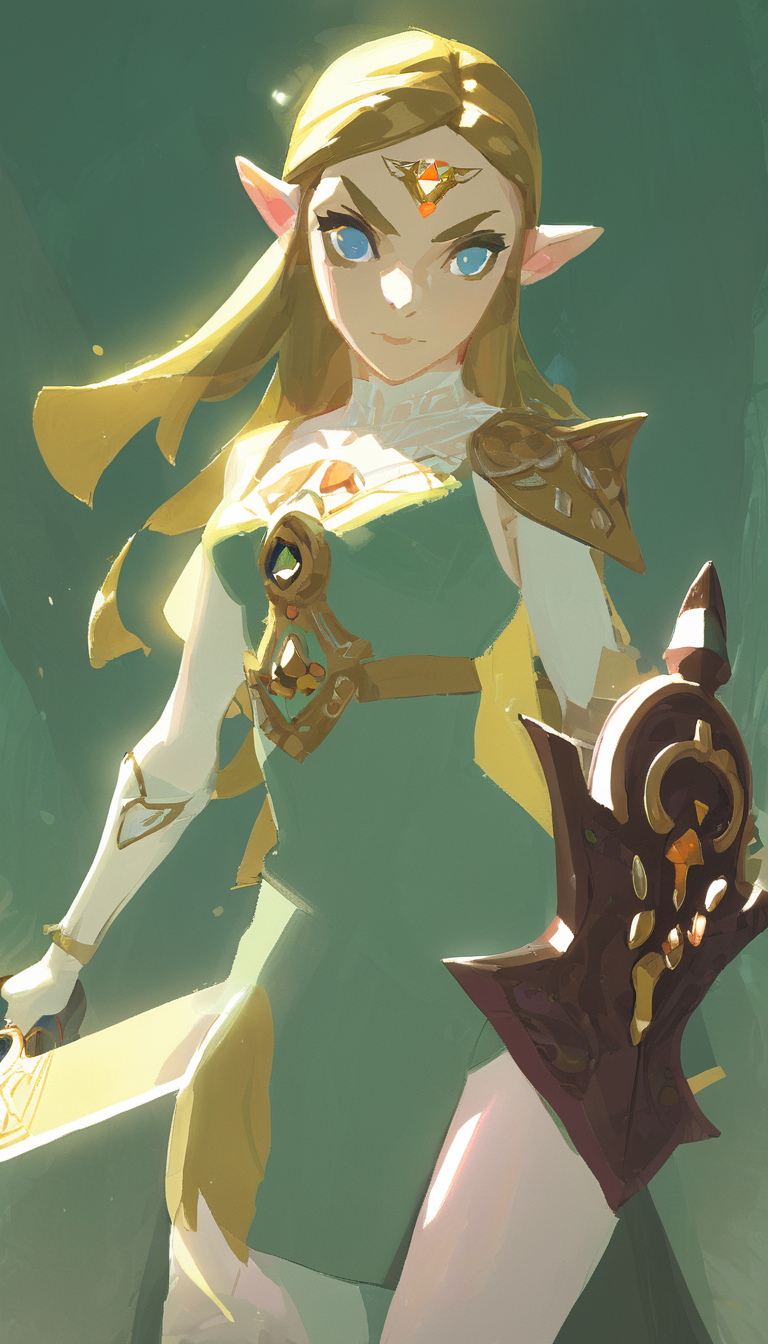 Princess Zelda, masterpiece, best quality, high quality, absurdres, Toni Infante <lora:toni_infante_xl_v3:1>