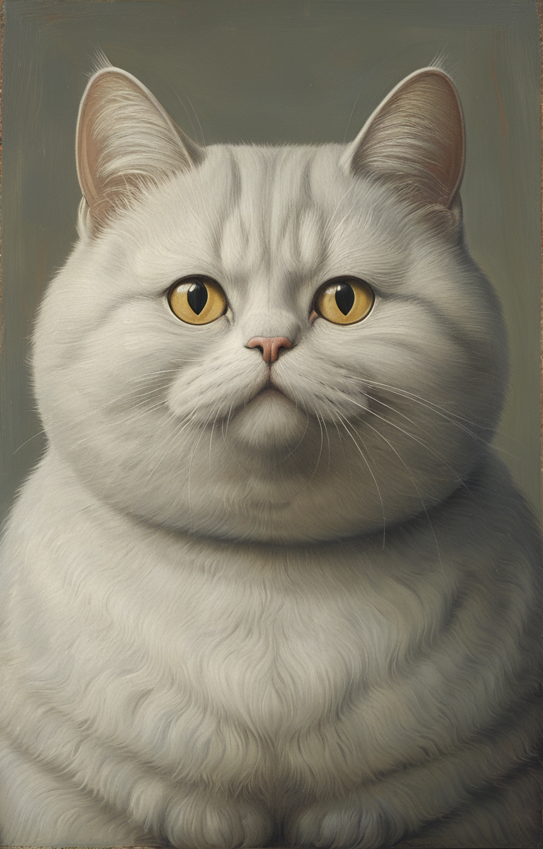 masterpiece,best quality,<lora:tbh145-sdxl:0.7>,cat,illustration,style of Fernando Botero,