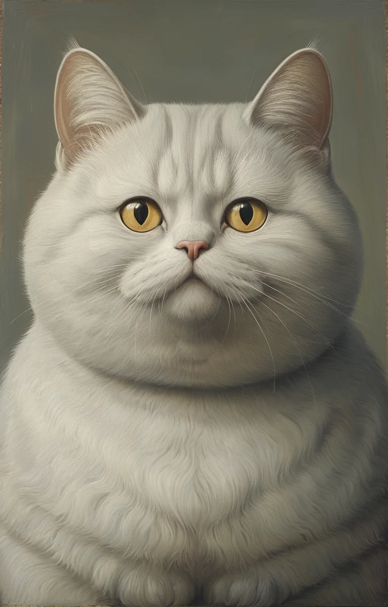 masterpiece,best quality,<lora:tbh145-sdxl:0.7>,cat,illustration,style of Fernando Botero,