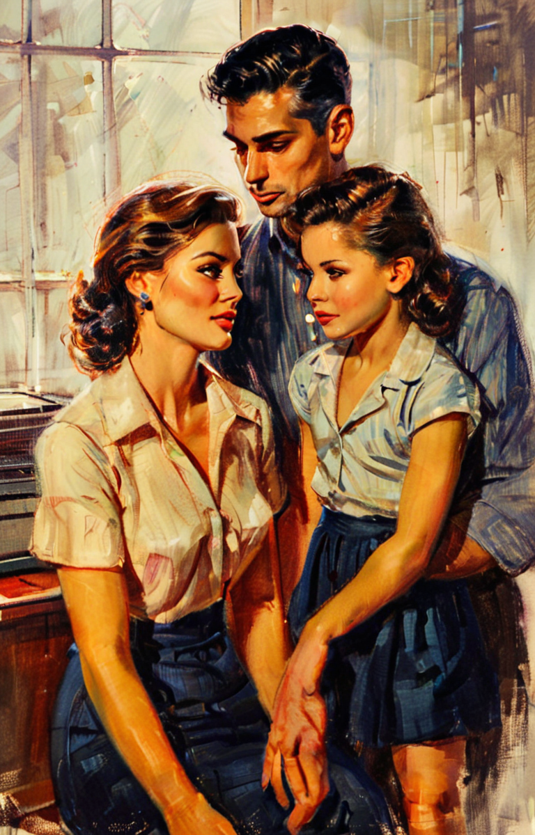 masterpiece,best quality,<lora:tbh4-sdxl:0.9>,illustration, portrait of family