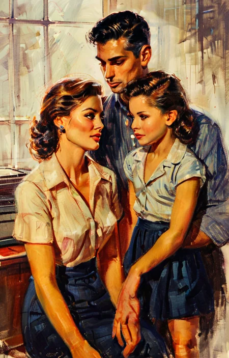 masterpiece,best quality,<lora:tbh4-sdxl:0.9>,illustration, portrait of family