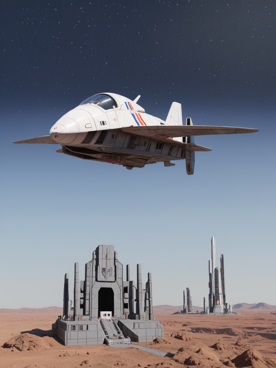 (spacecraft:1.3) bpe-scifi 
(space station) stable, outdoors, horizon, abstract architecture, sed, rust,   grit, no humans
