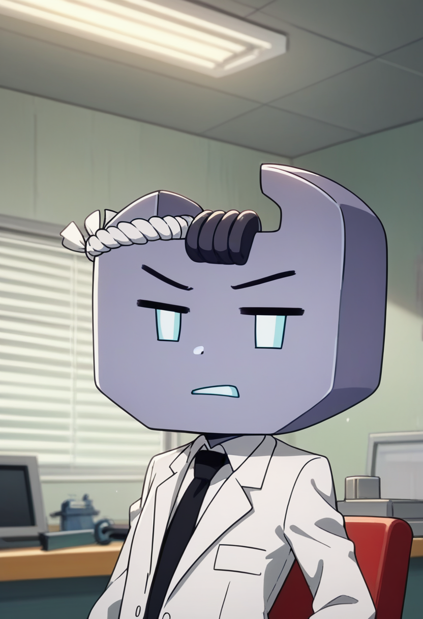 score_9, score_8_up, score_7_up BREAK
wrench kun, upper body, indoors, <lora:Wrench kun LoRA PDXL Anzhc:1>, solo, suit,