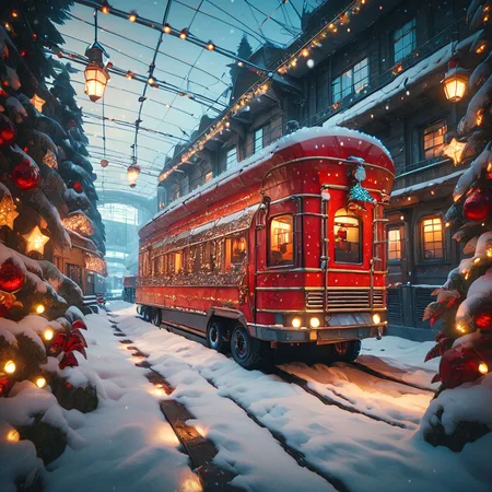 zPDXL3, score_9, score_8_up, score_7_up, perfect composition, high detail, best quality, highly detailed, award-winning, professional BREAK   magicalchristmas train, train station,<lora:Magical_Christmas_Style - Pony:0.8>