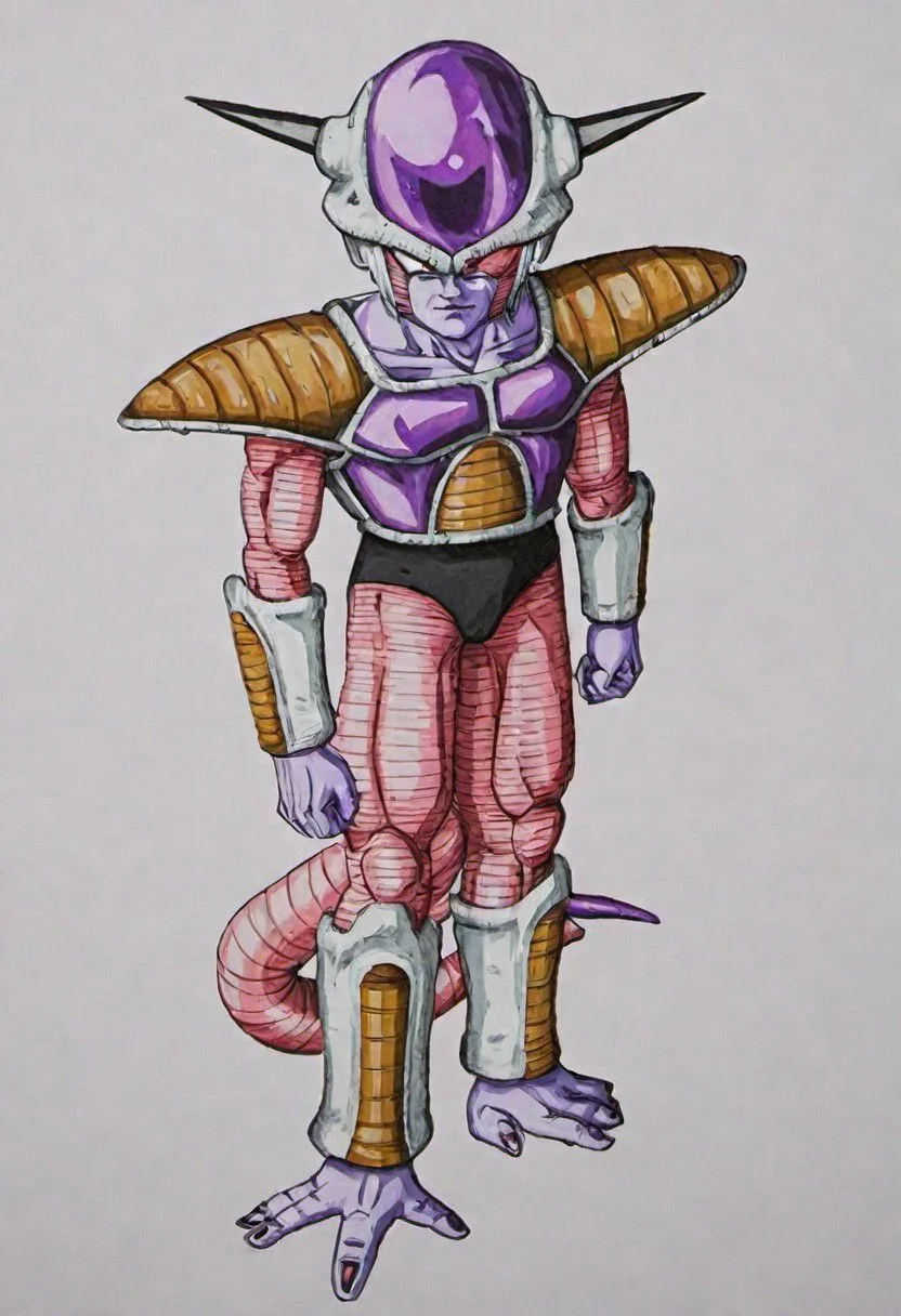 2D Portrait , (best quality, masterpiece, detailed, highly detailed face) Freezer Armor Serious