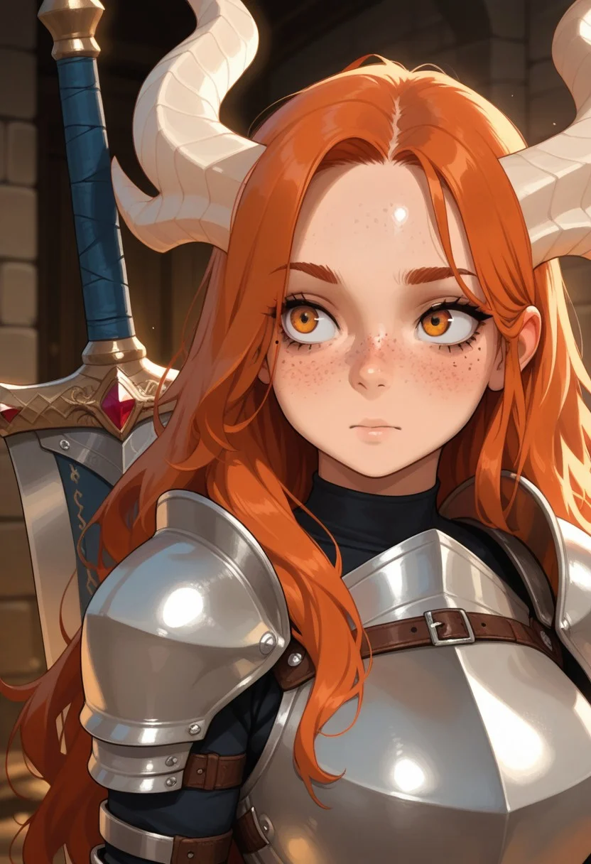 1girl, dragon knight, masterpiece, best quality, amazing quality, real skin, freckles, mole