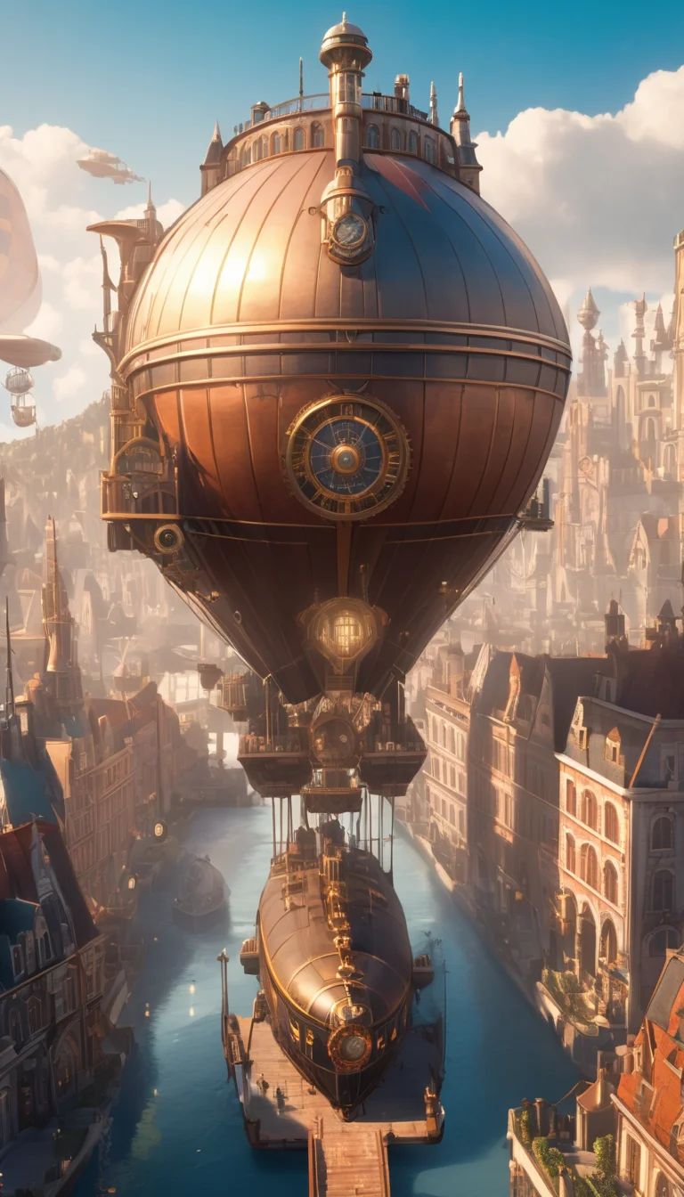 Majestic airship cruising though a steampunk city, epic, flying though a paradox, cinematic scene, scenery, detailed background, masterpiece, best quality, high quality, highres, absurdres, very detailed, high resolution, sharp, sharp image, 8k, vivid, colorful, stunning, arcane style <lora:arcance_style_xl_v1:1>