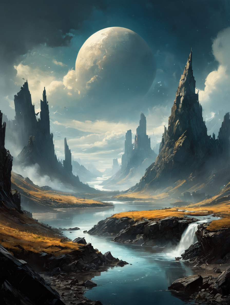 landscape <lora:darkfantasystyle-step00000300:0.8>,drkfntasy