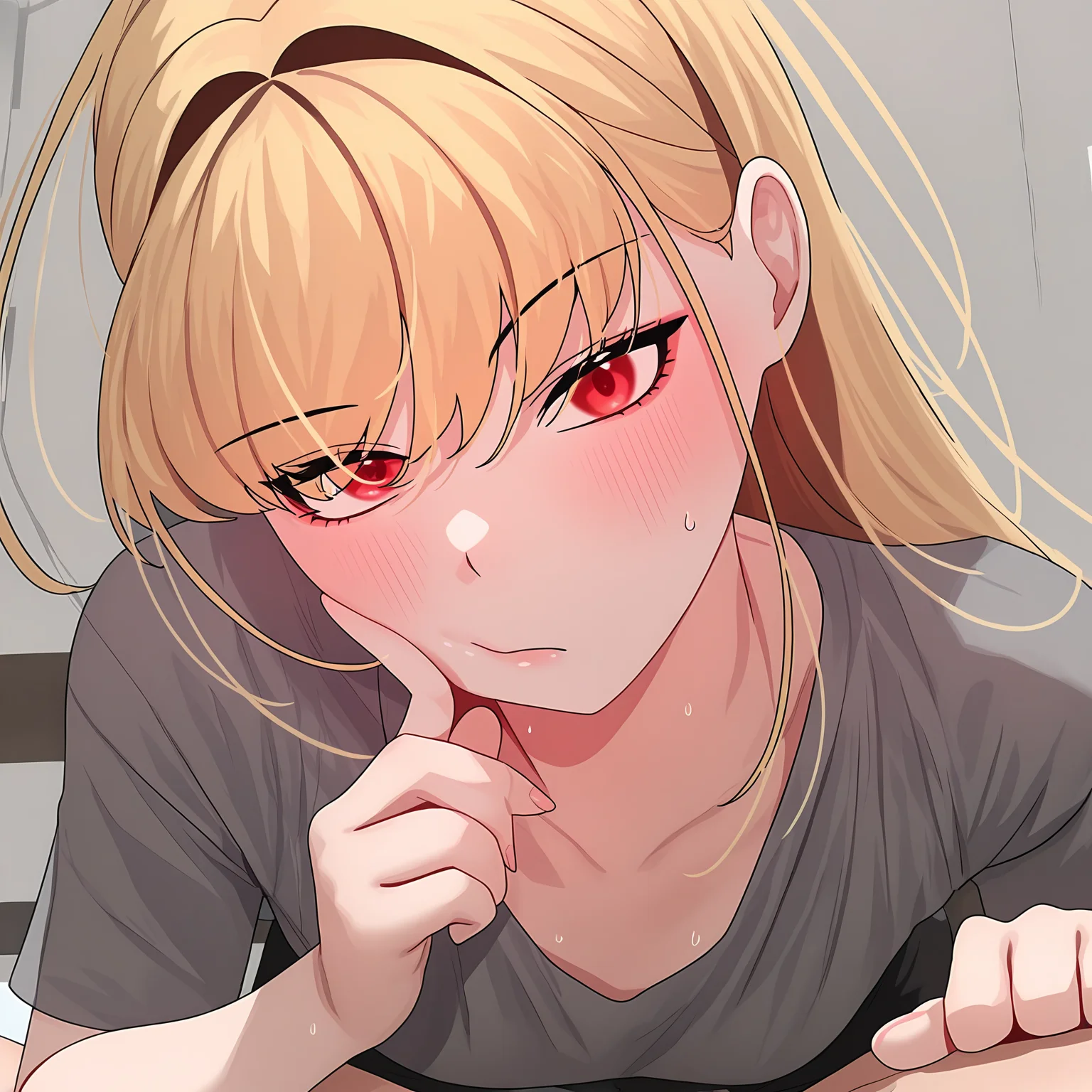 masterpiece,best quality,newest,absurdres,highres,<lora:noobai_ep11_stabilizer_v0.138_fp16:1>,<lora:Kim_Sun_Ah:1>,kim_sun_ah,blonde hair,red eyes,