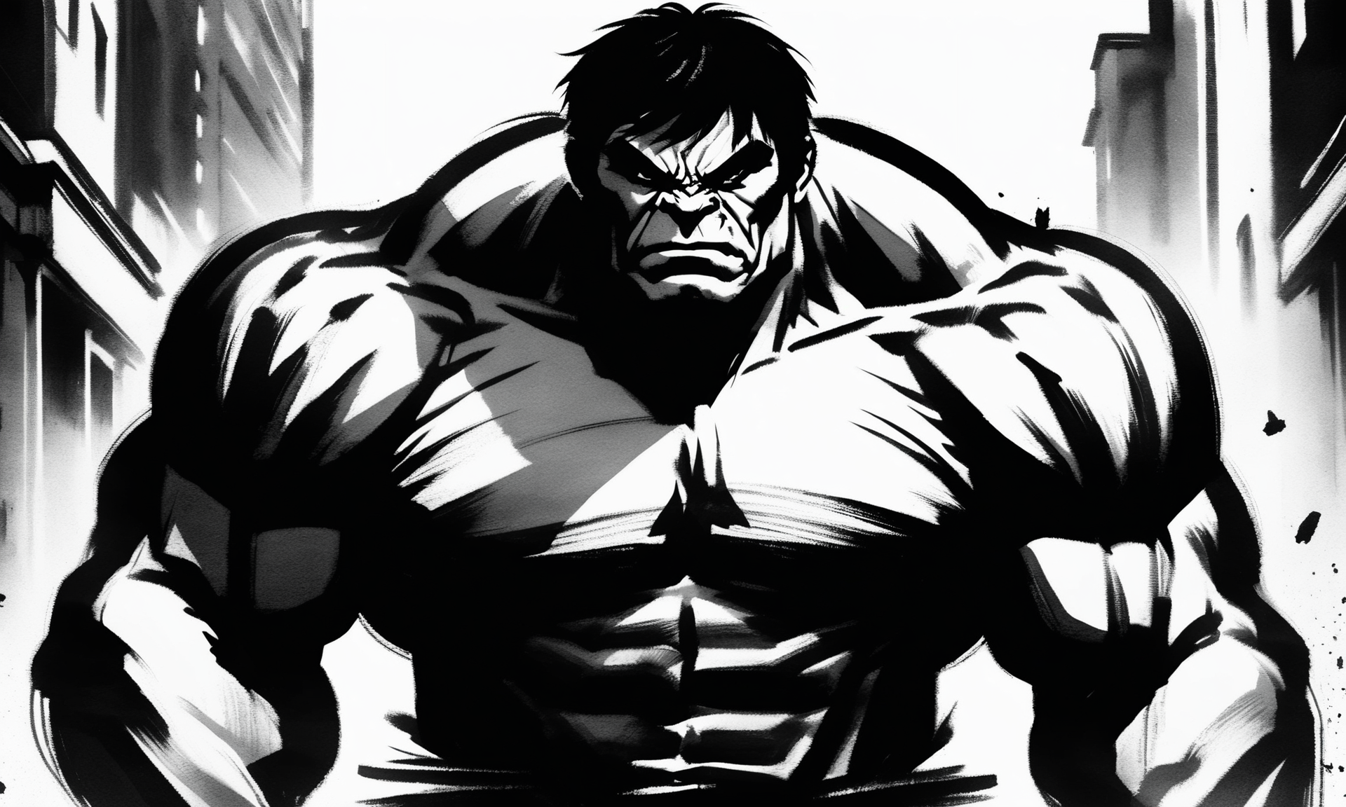 <lora:cipcd_xl-000005:0.9>,a monochrome theme cipcd_xl painting,greyscale,The Hulk standing in street,looking at viewer,upper body,solo,white background,simple background,simple detailed,8K,HDR,UHD,masterpiece,best quality,high resolution,wallpaper